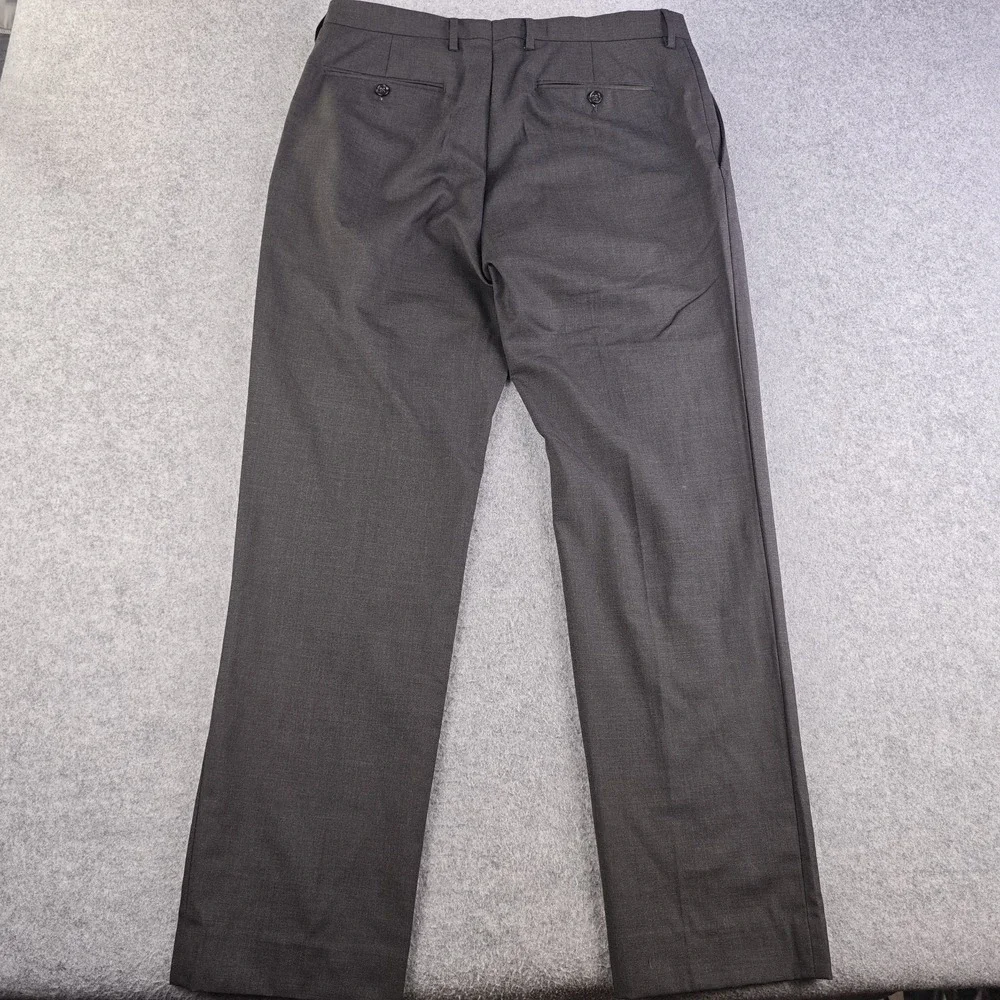 Banana Republic Dress Pants Mens 34x32 Modern Slim Fit 100% Wool Gray Flat Front